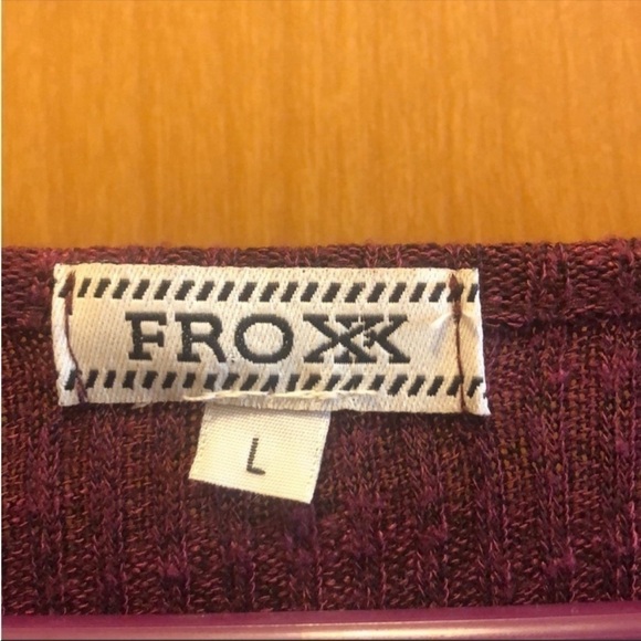 Nordstrom Size Large Bell Sleeve Heathered Purple Top - Picture 4 of 10